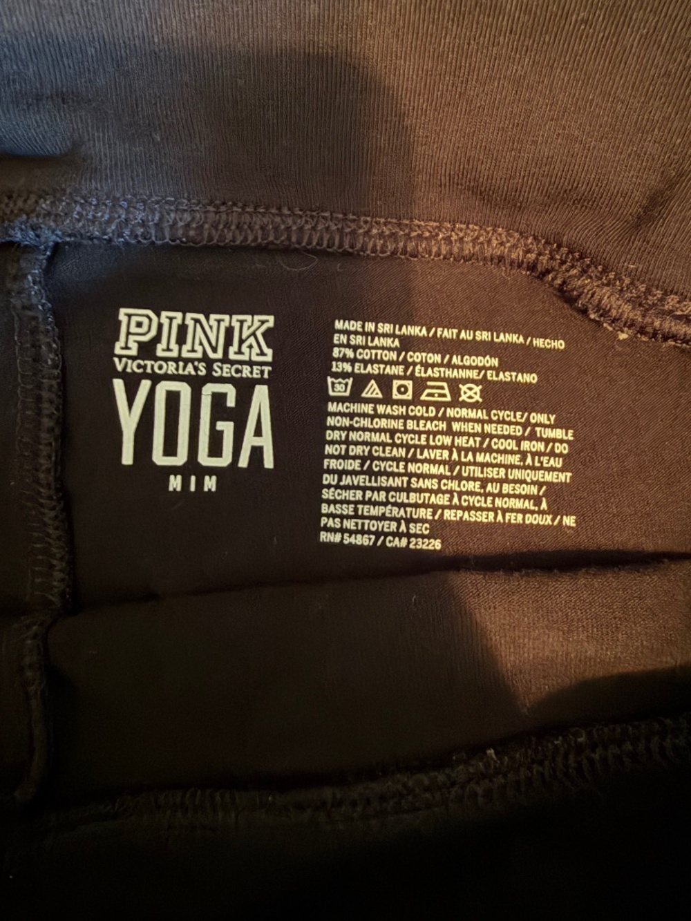 Ladies Victoria Secret Pink Yoga leggings black 2 pair size medium